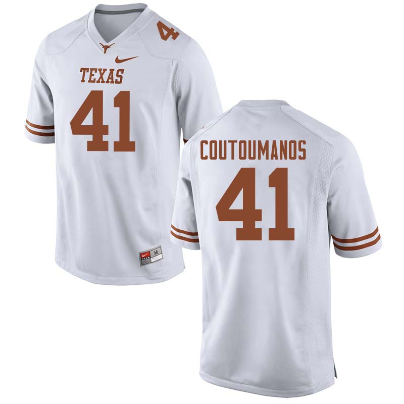 Men #41 Hank Coutoumanos Texas Longhorns College Football Jerseys Sale-White